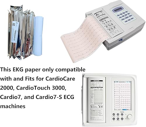5 Rolls Premium ECG Paper for BioNet ECG Cardiocare 2000 and Cardiotouch 3000, Cardio7, and Cardio7-S EKG Chart Paper 215 mm X 25 meter by LongTeco - Poueer