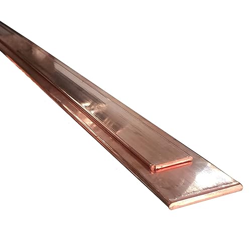 Copper Bus Bar 5mm x 10mm x 5.91 inch / 150mm, 1Pcs C110 Pure Cu Copper Flat Buss Bar Stock - Poueer