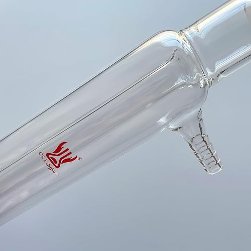 Liebig Condenser, Borosilicate Glass Liebig Condenser with 24/40 Joints, 400mm Jacket Length & 10mm Glass Hose Connection, Lab Glassware - Poueer