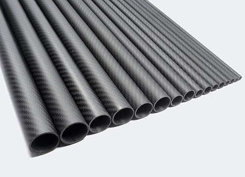 2pcs Carbon Fiber Tube 8x6x500MM 3K Roll Wrapped Twill Matte Finish - Poueer