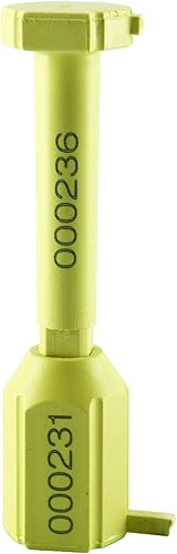 Amarine Made Bolt Seal (50 pcs) Shipping Seal with Print Progressive Numbering for Cargo Containers and Truck Trailers, Cargo Container Seals Yellow (50) - Poueer