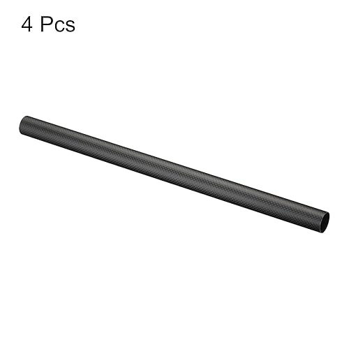 uxcell 4Pcs Carbon Fiber Tubes 25 x 27 x 500mm Matte Surface Rod 3K Roll Wrapped Carbon Round Tubing for RC Airplane Quadcopter Multicopter - Poueer