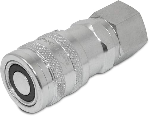 3/8″ Flat Face Connect Under Pressure Hydraulic Quick Connect Coupler Set, 3/8″ NPT Thread - Poueer