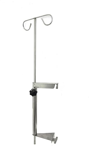 Poste Pet Cage IV Pole with 2 Hooks Stainless Steel Infusion Pump Stand Dog Cage IV Drip Stand Intravenous Pole Bracket Rack for Hospital Care - Poueer