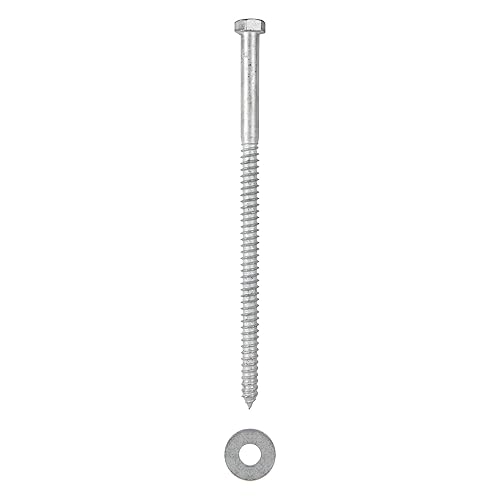 1/2 x 6 (25 Pack) Lag Screw Kit, 25 Screws and 25 washers, Hot Dip Galvanized, Meets ASME B18.2.1 Industrial/Commercial Grade by Makers Bolt - Poueer