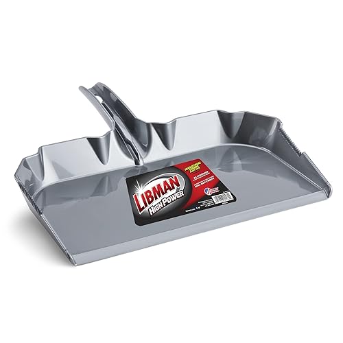 Libman Commercial 581 Industrial Grade Dust Pan, 17' Wide, Polypropylene, Gray (Pack of 6) - Poueer