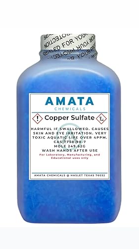Copper Sulfate Crystals 99.5% Pure, 1 lb Bottle - Poueer