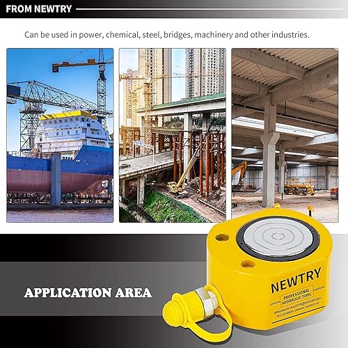 NEWTRY 20T Low Profile Hydraulic Jack Porta Power Kit + CP-180 Manual Hydraulic Hand Pump, Industrial Mini Hydraulic Cylinder, Stroke 0.47” - Poueer