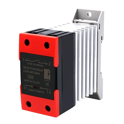 Din Rail Mounted Solid State Relay SSR Single Phase with Heat Sink AC to AC 120A,Resistive Load ≤60Amp,inductive Load ≤20Amp - Poueer