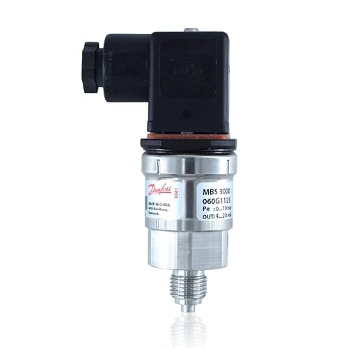 Heavy Duty Pressure Transmitter Transducer (Range: 0 to 1 bar) G ¼ Thread with 4-20mA for Industrial, Hydraulic Applications & HVAC by | Model: MBS 3000 Pack of - Poueer
