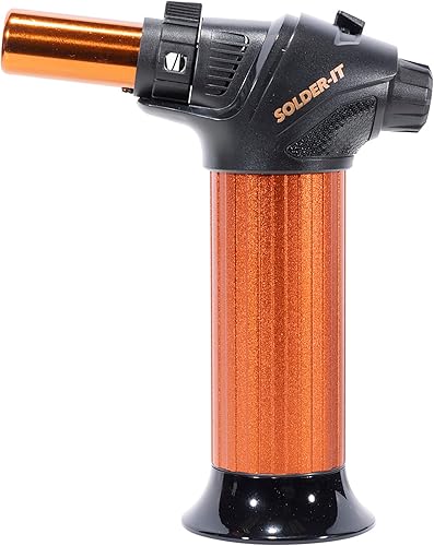 Pro-Torch (PT-520CR) | Heavy-Duty Butane Blow Torch with Water-Resistant Piezo Electronic Ignition | Butane Refill Torch Lighter, Soldering Tool, Culinary Brazing, Welding, and Grill Lighter - Poueer