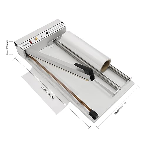 24Inch Shrink Wrap Machine, 530W Shrink Wrap Sealer with Heat Gun, 572-968℉ Heat Sealer Machine, Shrink Film Shrink Wrap Sealer Compatible with PVC POF PP PE Film - Poueer