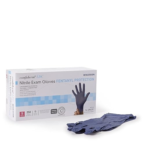 McKesson Protective Blue Gloves, Size Small, 9.25 in Length, Latex-Free - Poueer