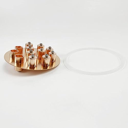 Bubble Plate Set, 6' Copper Bubble Plate Set with Overflow Cap for 6' (154mm) Flange OD167mm Distillation Column, Reflux Column - Poueer