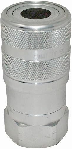 Flat Face High Flow Hydraulic Quick Connect Couplers Set, 1' Body x 1' NPT Thread - Poueer