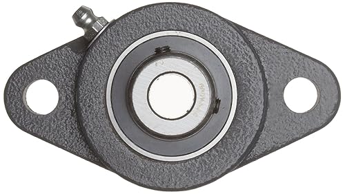 VF2S-216 Normal-Duty Flange Unit, 2 Bolt, Setscrew Lock, Regreasable, Contact and Flinger Seal, Cast Iron, Inch, 1' Bore, 3-57/64' Bolt Hole Spacing Width, 4-7/8' Overall Width - Poueer