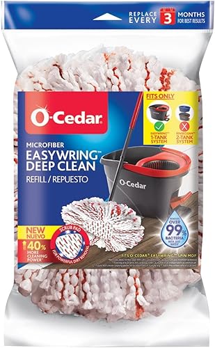 O-Cedar EasyWring Spin Mop Microfiber Refill & Deep Clean Refill | 40% More Cleaning Power | Compatible With O-Cedar Spin Mop & Bucket System - Poueer