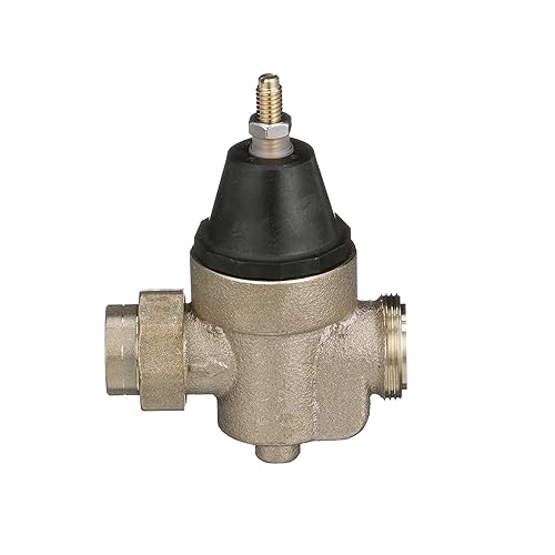 Watts LFN45B Series 3/4' Lead-Free Cast Copper Silicon Alloy Water Pressure Reducing Valve, Double Union Solder Inlet and Outlet, Elastomer Disc, Adjustable Pressure 25 to 75 psi, Maximum 400 psi - Poueer