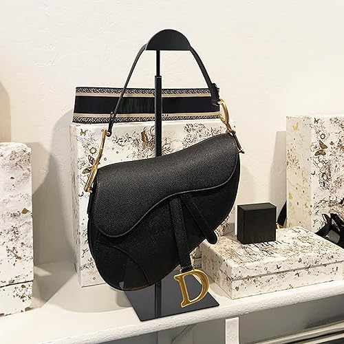 Royxen 3 Pack Handbag Rack Stainless Steel with Adjustable Height, Purse Display Stand, Black - Poueer