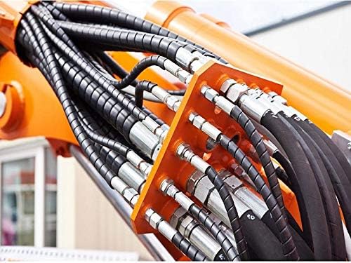 Kable Kontrol Cyclone Heavy Duty Hydraulic Hose Spiral wrap - 1/2' Diameter - Black - 165 feet Long | Abrasion Resistant | HDPE Construction | Protects Hose-Lines - Poueer