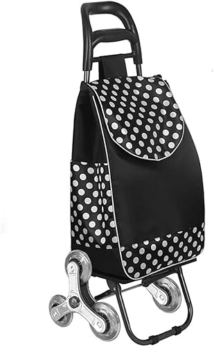 Hand Trucks Stair-Climbing Shopping Cart, Metal Frame 6-Wheel Multifunctional Shopping Cart, Multifunctional Luggage Cart with Wheels Trolleys(B) - Poueer