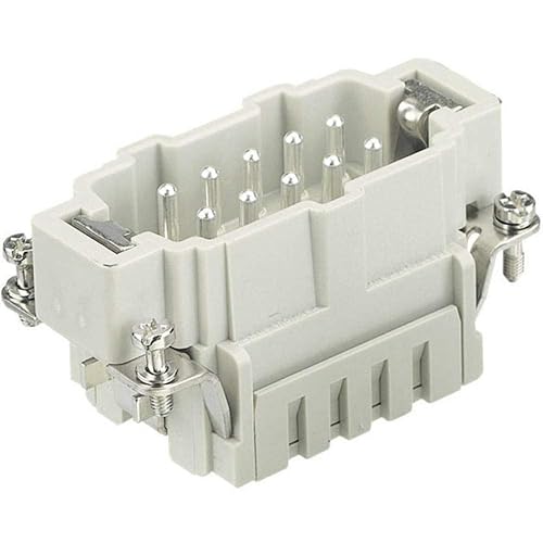 HARTING 0933 010 2616 (HAN ES 10 POS. M INSERT), 0.14-2.5 MM CROSS SECTION, 10 PIN MALE CONNECTION, 16 AMP, 26-14 AWG, -40 TO +125 DEGREE C, 500 V, CAGE CLAMP TERMINATION, CONNECTOR INSERT, HEAVY DUTY - Poueer