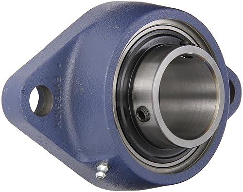 SKF FYTB 15 TF Ball Bearing Flange Unit, 2 Bolts, Setscrew Locking, Regreasable, Contact Seal, Cast Iron, Metric, 15mm Bore, 76.5mm Bolt Hole Spacing Width - Poueer