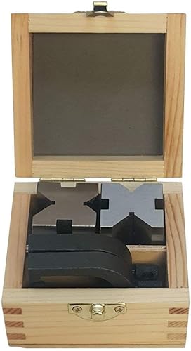 AI 1-5/8'' x 1-1/4'' x 1-1/4'' Precision V Blocks & Clamp Set Steel Gauge Machinist Tool - Poueer