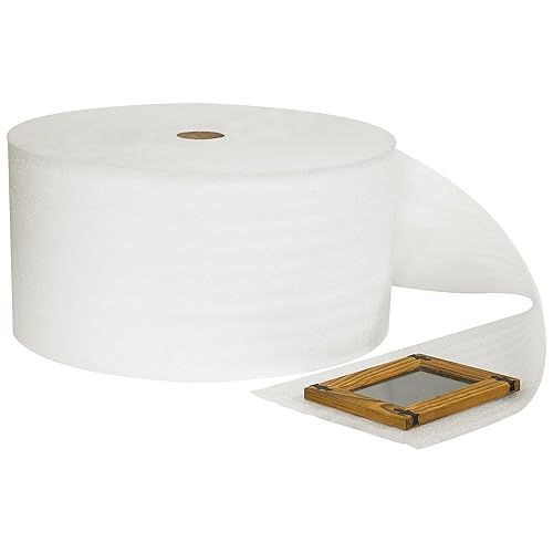 Aviditi Polyethylene UPSable Air Foam Roll, 350' L x 12' W x 1/8' H, White (FWUPS18S12) - Poueer
