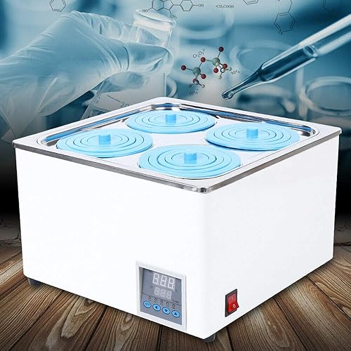 Digital Thermostatic Water Bath Laboratory Water Bath 3L Water Bath Heating Thermostatic Water Bath Scientific Single Pot Digital Laboratory Water Bath Rt to 100°c 300W 110V (4x3L) - Poueer