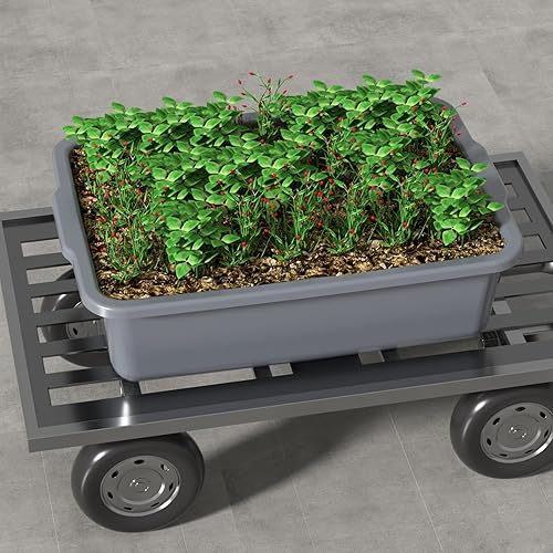 6 Packs 24 L Commercial Restaurant Bus Tub, Plastic Bus Boxes, Gray - Poueer