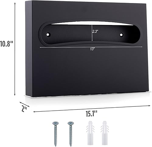 Toilet Seat Cover Dispenser - Enhanced Anti-Fingerprint Coating, HighQuality Stainless Steel, Wall-Mounted for Commercial Bathrooms - Holds 250 Seat Covers - Gold - Poueer
