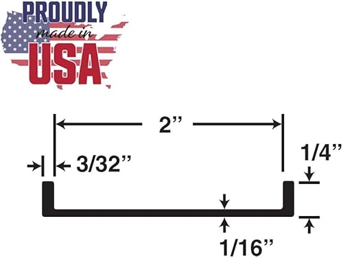 Outwater Plastics White 2'' Styrene Plastic U-Channel/C-Channel 36 Inch Lengths (Pack of 4) - Poueer