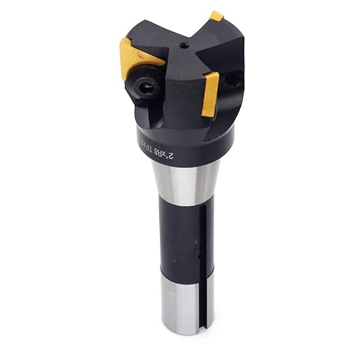 OSCARBIDE Indexable End Mill,R8 Shank,2' Cutting Depth,6' Overall Length,90 Degree,TP43,3 Flutes with 3 Pieces TPCN43PDTR(TPG43) Carbide Inserts - Poueer