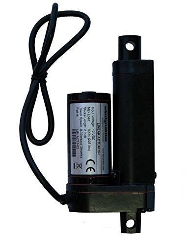 WindyNation 2 Inch 2inches Stroke Linear Actuator 12 Volt 12V 225 Pounds lbs Maximum Lift - Poueer