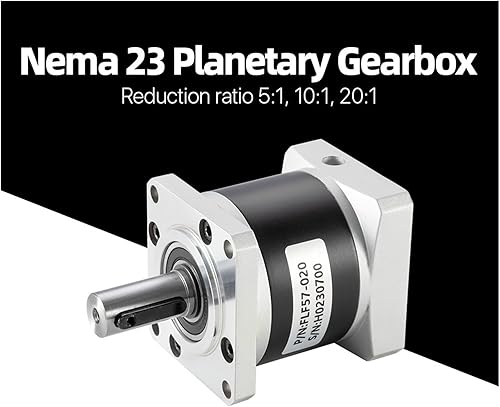 Nema 23 Planetary Gearbox Motor Speed Reducer with Ratio 5:1, 10:1, 20:1, 8mm Input for Nema23 Stepper Motor(5:1) - Poueer