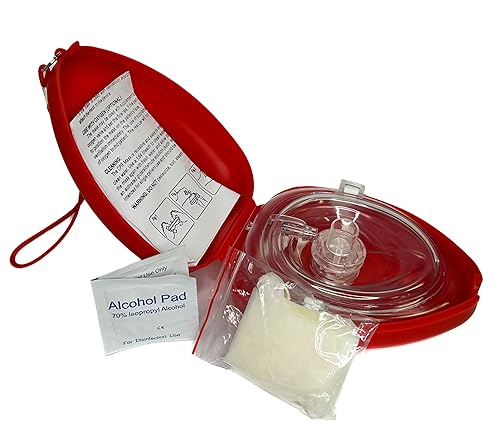 10 Pocket CPR Hard Case Mask, 10 CPR Charts & 10 CPR Keychains - Poueer