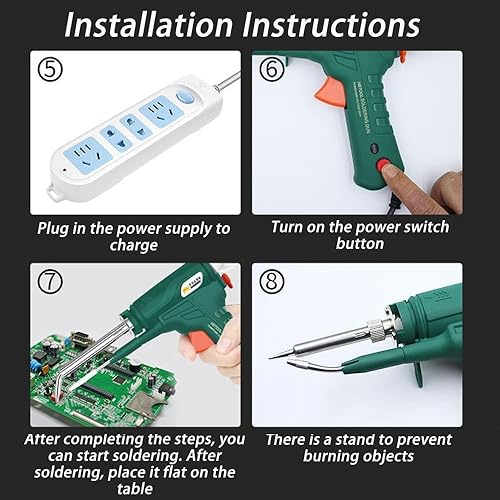 Ayyecoeeye Welder 3-In-1 Handheld Laser Welding Tool, Internally Heated Industrial Laser Welding Tools-Grade Welder for Rust Removal, Cutting & Welding with Four Volumes Spare Tin Wire (Green) - Poueer