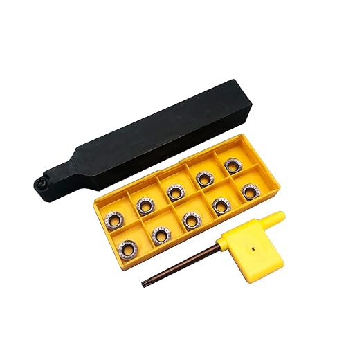 10pcs RPMT10T3 Indexable Carbide Inserts Milling Cutter with 1/2',5/8',' SRDPN Indexable Tool Holder Metal Lathe Cutting Tools (SRDPN1212H10+SRDPN1616H10+RPMT10T3) - Poueer