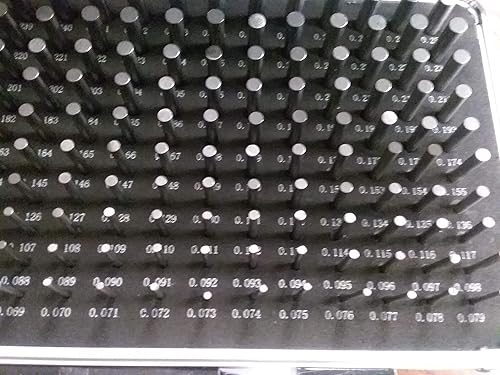 Pin Gage Set M1(-) 0.061-0.250',190 pins,-0.0002' Minus Metal case-707A-MC-new - Poueer