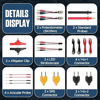104PCS Automotive Circuit Test Leads Kit Electrical Breakout Leads Automotive Kit Multimeter Test Leads Kit with Alligator Clips,Banana Plug Test Lead,Oscilloscope Probe - Poueer