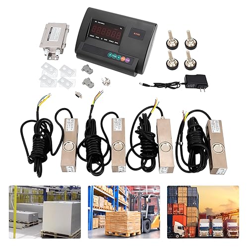 Livestock Scale Kit, 2T/4409lbs High Precision Indicator Load Cell Scale Floor Scale Kit, Livestock Pigs Goats Sheep Animal Scales, Stainless Steel Platform Electronic Scales - Poueer