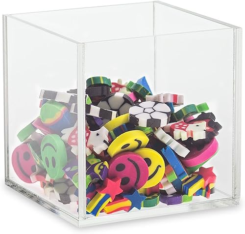 Source One Premium Clear Acrylic Display Case, Available with Additional Base (12 Inch Cube, No Base) - Poueer