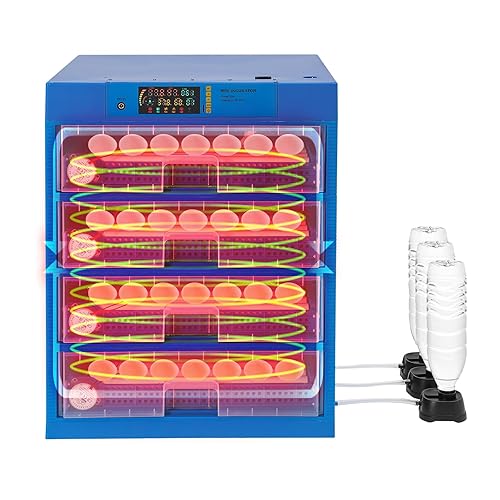 192 Eggs Incubator, Poultry Hatching Incubator with Automatic Temperature Control & Egg Turning, Automatic Dual Power Supply Incubator for Chick Quail Duck - Poueer