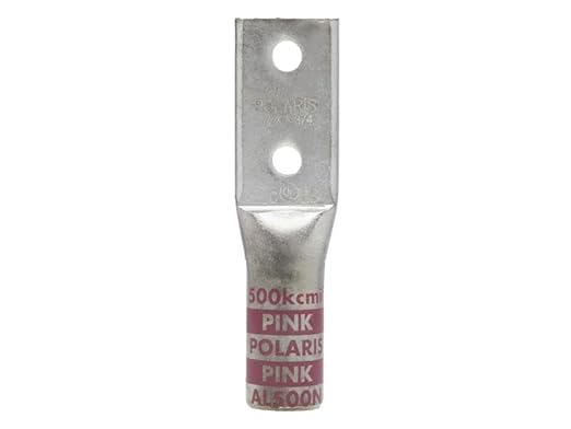NSi AL500N 2 Hole Standard Barrel Aluminum Compression Lug, 500 MCM, 1/2' Bolt - Poueer