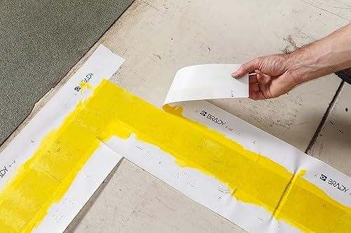 Brady PaintStripe Floor Marking Stencil, Continuous Line, 0.25' Height, 3' Wide, 1200' Length, Polypropylene, Clear/White - 148814 - Poueer