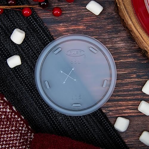 DART 8SL Plastic Cold Cup Lids, Fits 8-9oz Cups, Translucent (Case of 1000) - Poueer