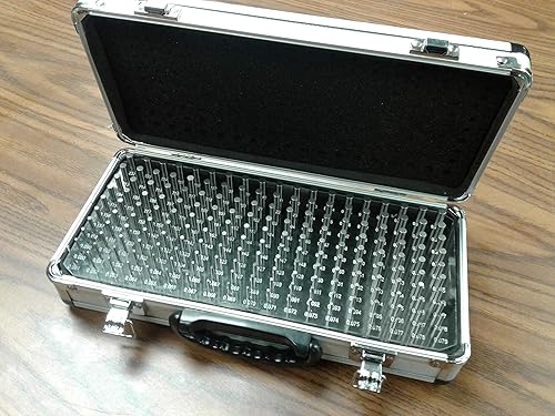 Pin Gage Set M1(-) 0.061-0.250',190 pins,-0.0002' Minus Metal case-707A-MC-new - Poueer