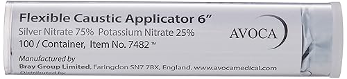 Silver Nitrate Applicator Silver Nitrate/Potassium Nitrate 75% - 25% Applicator Vial (Pack of 100 Applicators) - Poueer
