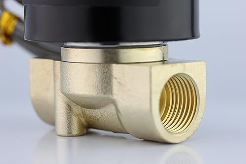 U.S. Solid 3/8' Electric Solenoid Valve 12-VDC, VITON Gasket, Air, Gas, Fuel Normally Closed - Poueer